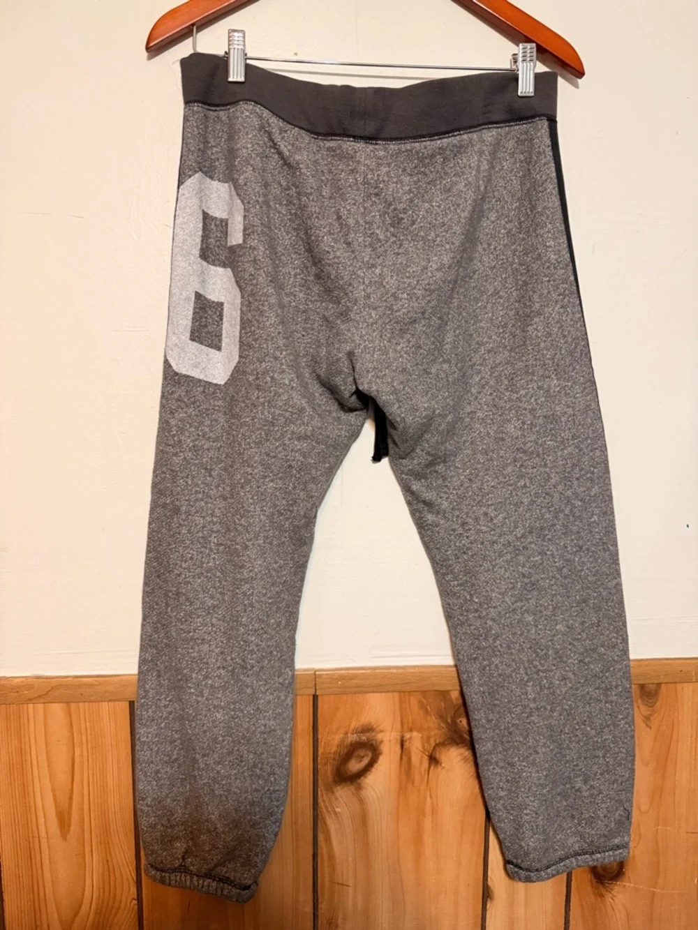 Victoria's Secret Grey and Black 'LOVE PINK' Jogger Pants with Number Detail - Picture 2 of 6